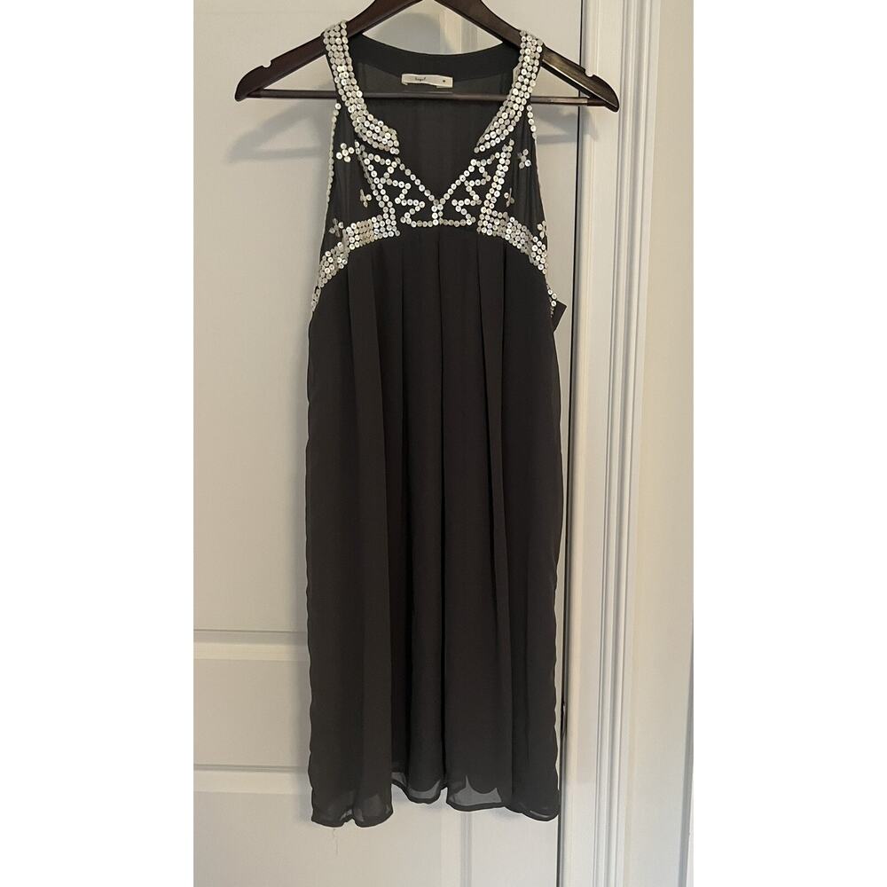 Hazel women’s flowy dress Sz. M grey with sequin accent